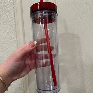 plastic cup with straw